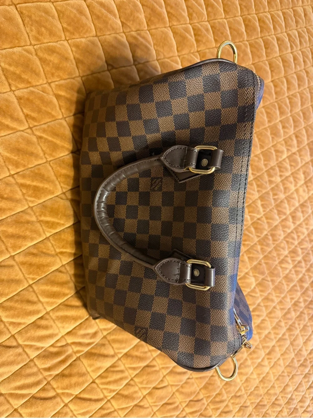 Classic Brown Checkered Top-Handle Women’s Purse